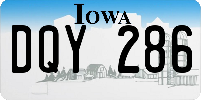 IA license plate DQY286