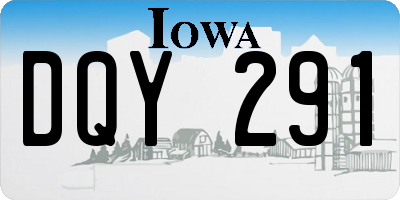 IA license plate DQY291