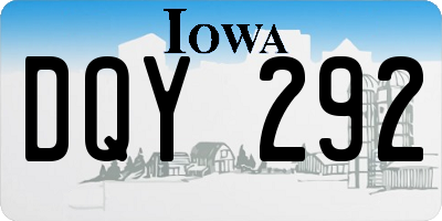 IA license plate DQY292