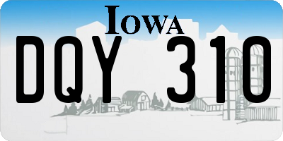 IA license plate DQY310