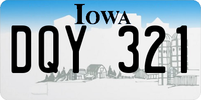 IA license plate DQY321