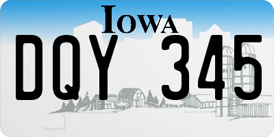 IA license plate DQY345