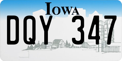 IA license plate DQY347