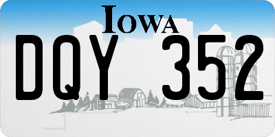 IA license plate DQY352