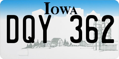 IA license plate DQY362