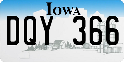 IA license plate DQY366