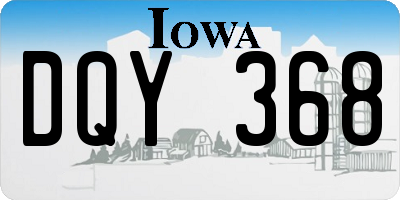 IA license plate DQY368