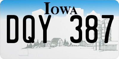 IA license plate DQY387