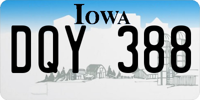 IA license plate DQY388