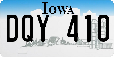IA license plate DQY410