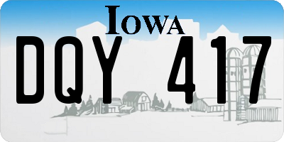 IA license plate DQY417