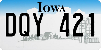 IA license plate DQY421