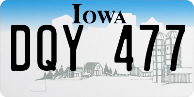 IA license plate DQY477