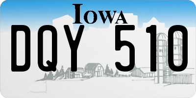 IA license plate DQY510