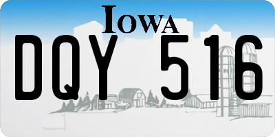 IA license plate DQY516