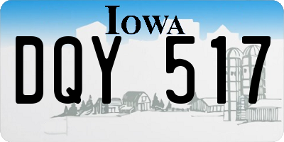 IA license plate DQY517