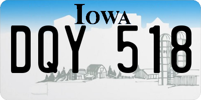 IA license plate DQY518