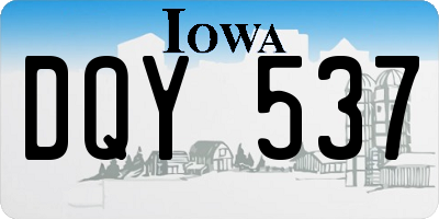 IA license plate DQY537