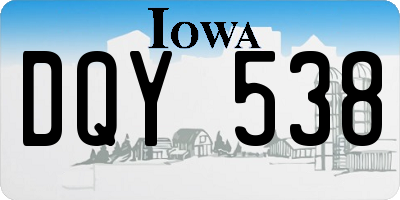 IA license plate DQY538