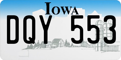IA license plate DQY553