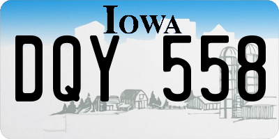 IA license plate DQY558