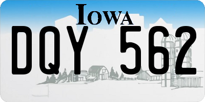 IA license plate DQY562