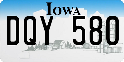 IA license plate DQY580