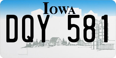 IA license plate DQY581