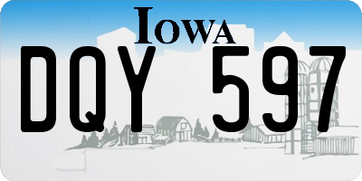 IA license plate DQY597
