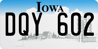 IA license plate DQY602