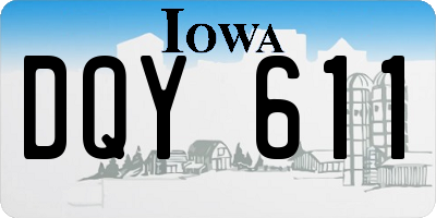 IA license plate DQY611