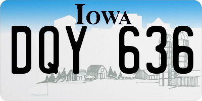 IA license plate DQY636