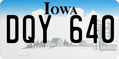 IA license plate DQY640