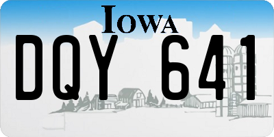 IA license plate DQY641