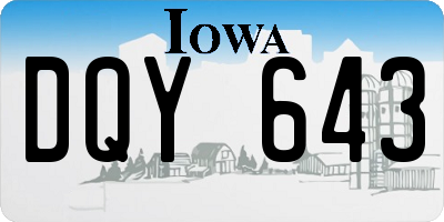 IA license plate DQY643