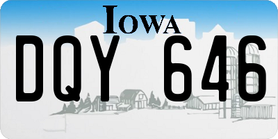IA license plate DQY646