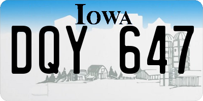 IA license plate DQY647