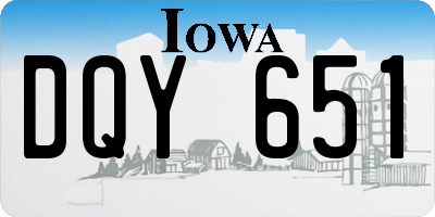 IA license plate DQY651