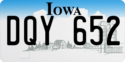 IA license plate DQY652