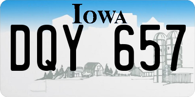 IA license plate DQY657