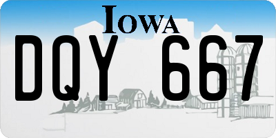 IA license plate DQY667