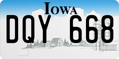 IA license plate DQY668