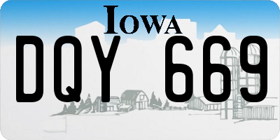 IA license plate DQY669