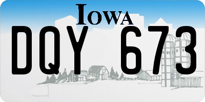 IA license plate DQY673