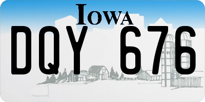 IA license plate DQY676