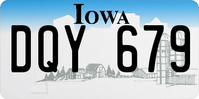 IA license plate DQY679