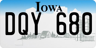 IA license plate DQY680