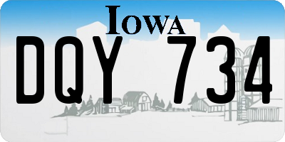 IA license plate DQY734