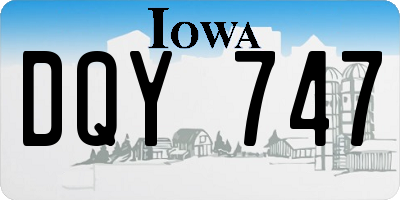 IA license plate DQY747