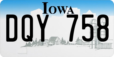 IA license plate DQY758